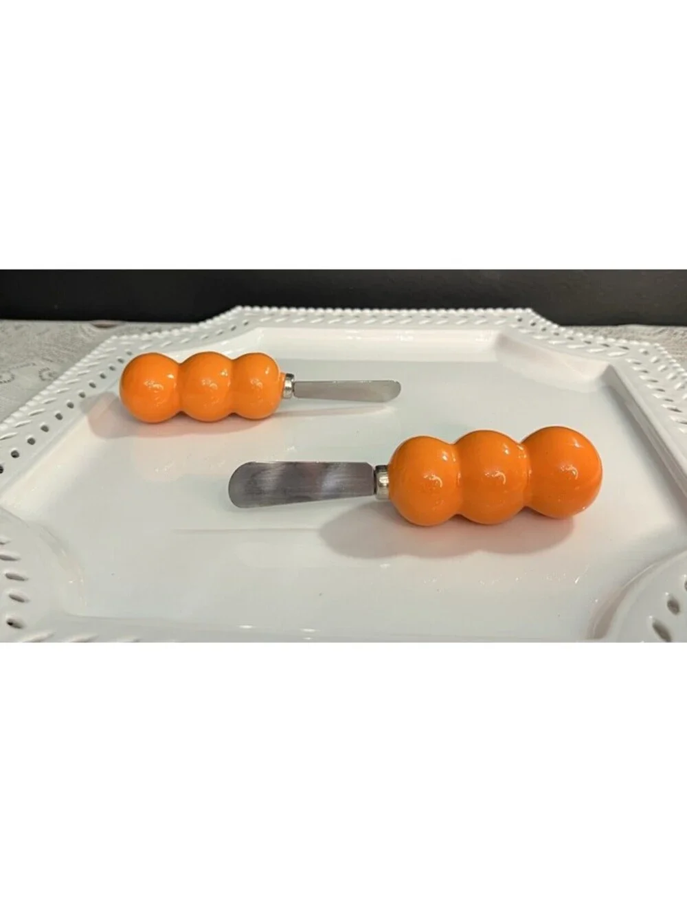 Upware Halloween / Pumpkin /jack-o-lantern Lot Of 2 Cheese Or Butter Spreaders
